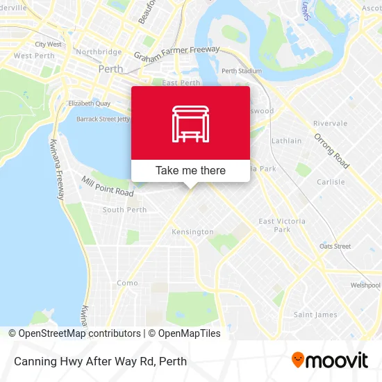 Mapa Canning Hwy After Way Rd