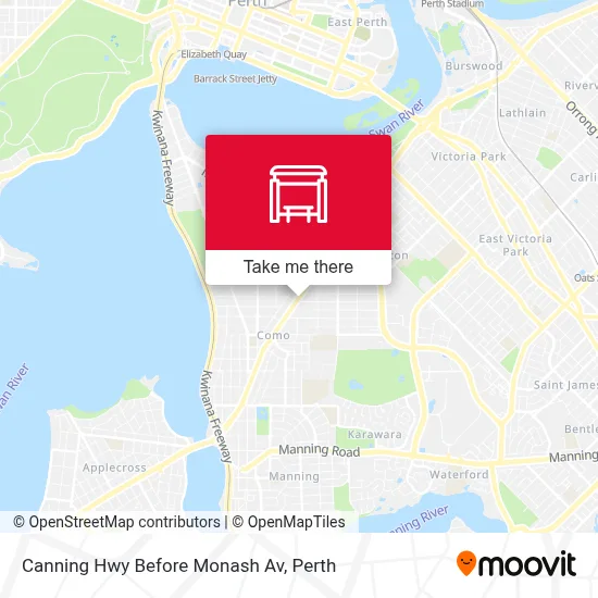 Mapa Canning Hwy Before Monash Av