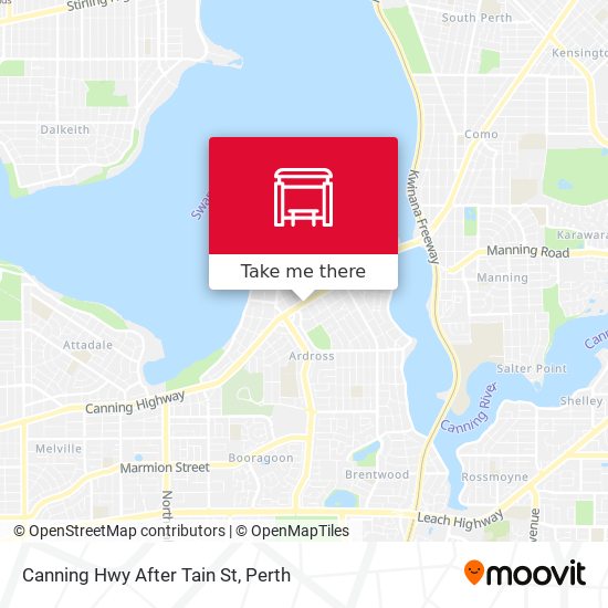 Canning Hwy After Tain St map