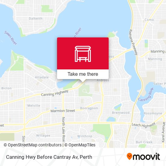 Canning Hwy Before Cantray Av map