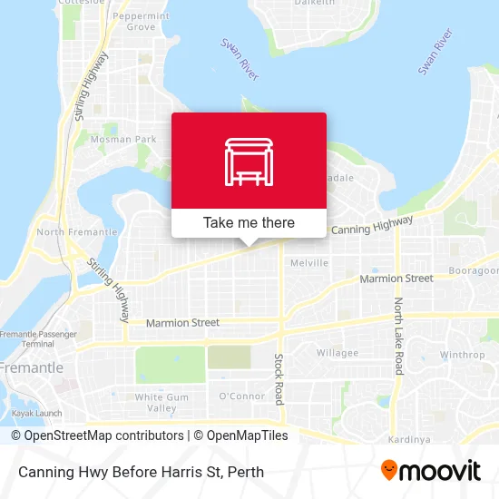 Mapa Canning Hwy Before Harris St