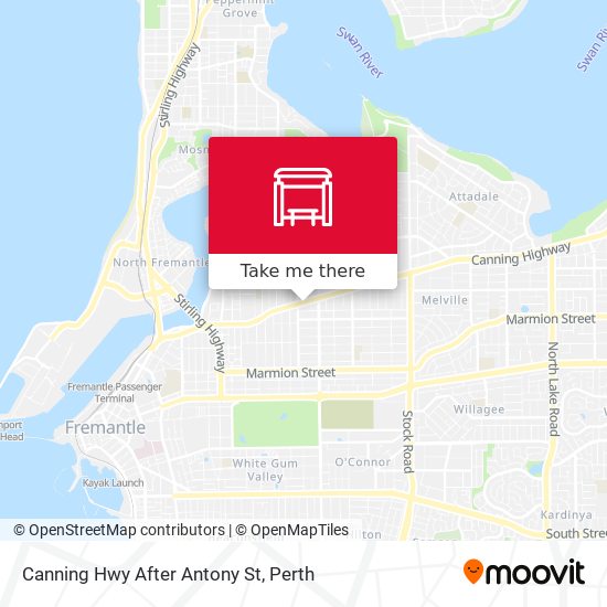 Canning Hwy After Antony St map
