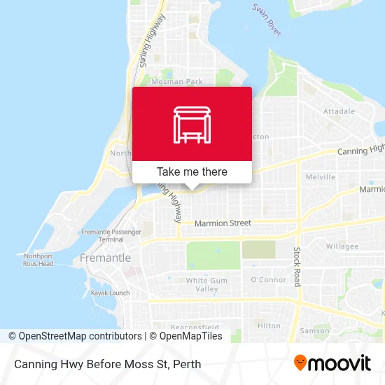 Mapa Canning Hwy Before Moss St