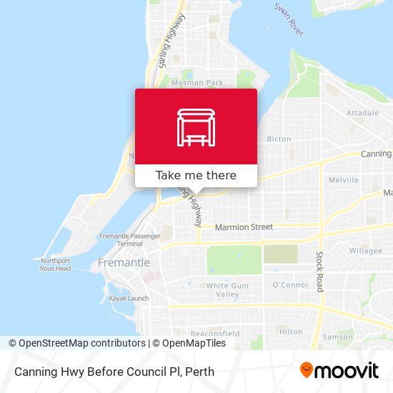 Canning Hwy Before Council Pl map