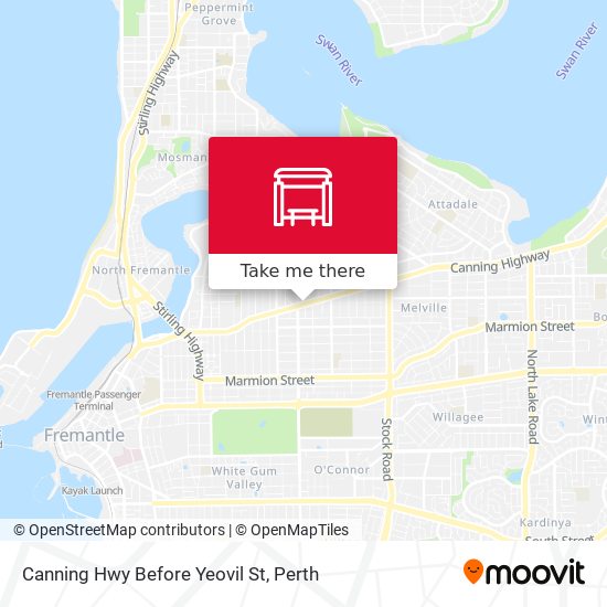 Canning Hwy Before Yeovil St map