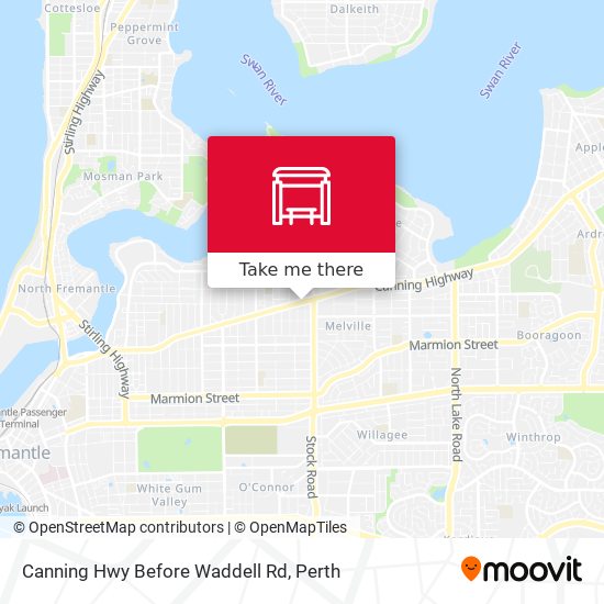 Canning Hwy Before Waddell Rd map