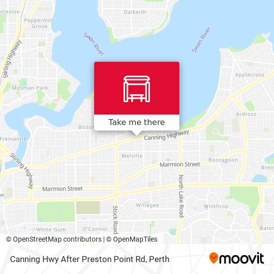 Canning Hwy After Preston Point Rd map