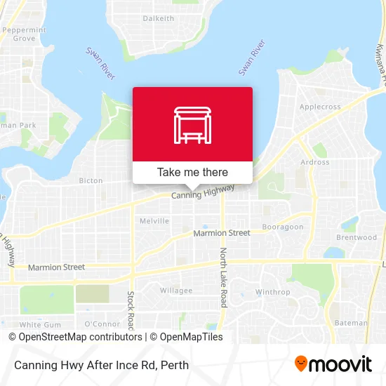 Mapa Canning Hwy After Ince Rd