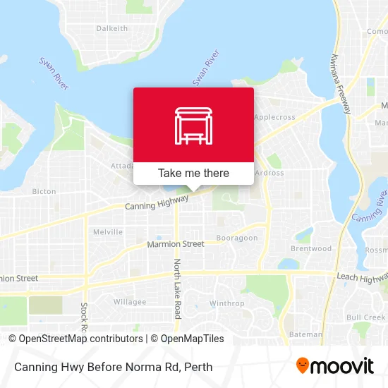 Mapa Canning Hwy Before Norma Rd