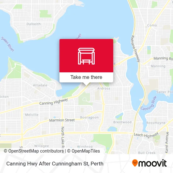 Mapa Canning Hwy After Cunningham St