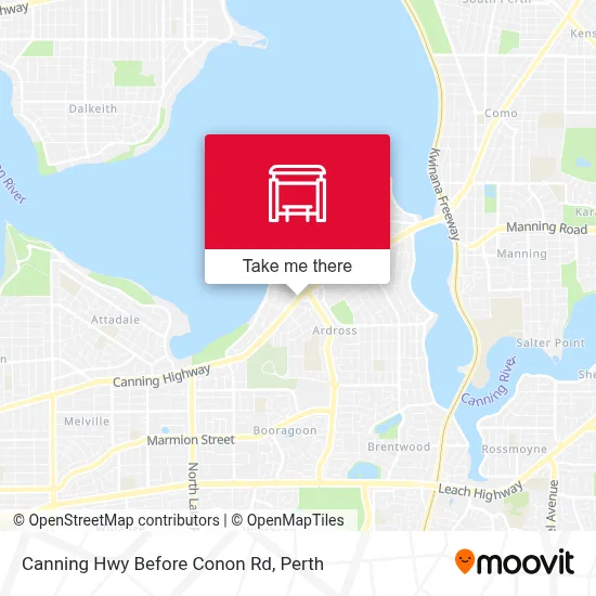 Mapa Canning Hwy Before Conon Rd
