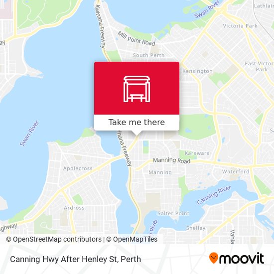 Canning Hwy After Henley St map