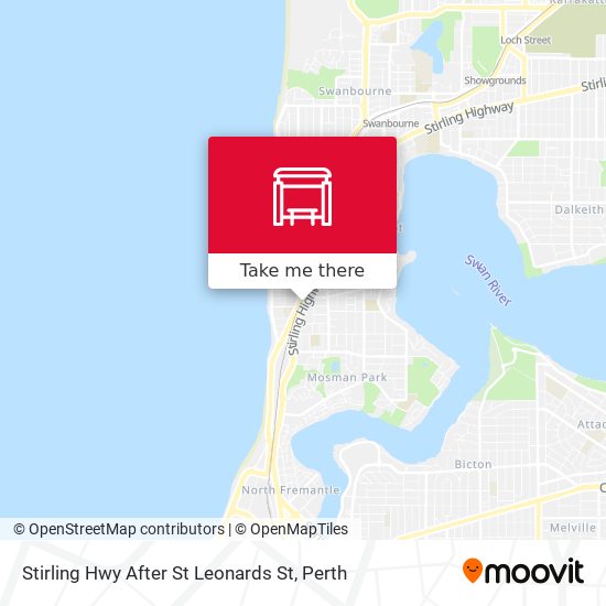 Stirling Hwy After St Leonards St map