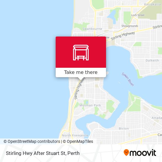 Stirling Hwy After Stuart St map