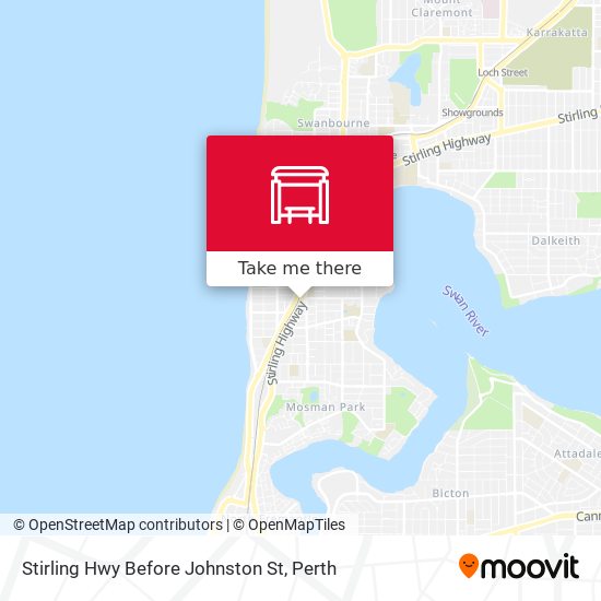 Stirling Hwy Before Johnston St map