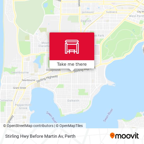 Stirling Hwy Before Martin Av map