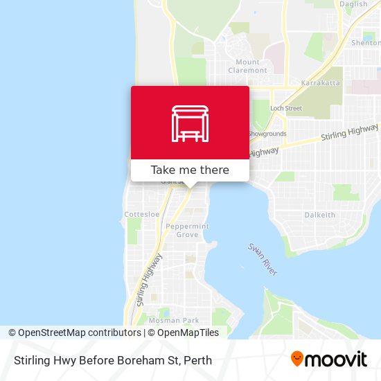 Stirling Hwy Before Boreham St map