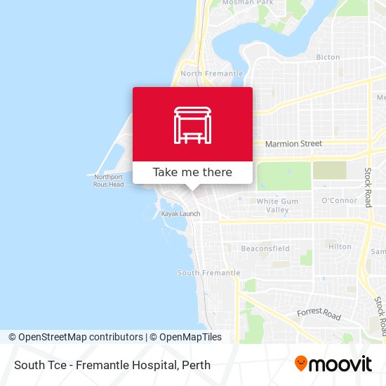 Mapa South Tce - Fremantle Hospital