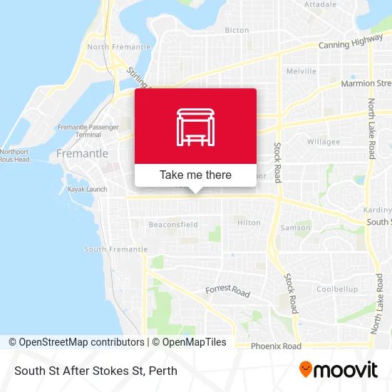 Mapa South St After Stokes St