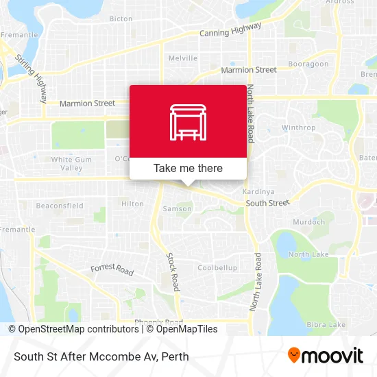 Mapa South St After Mccombe Av