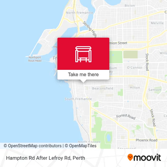 Mapa Hampton Rd After Lefroy Rd