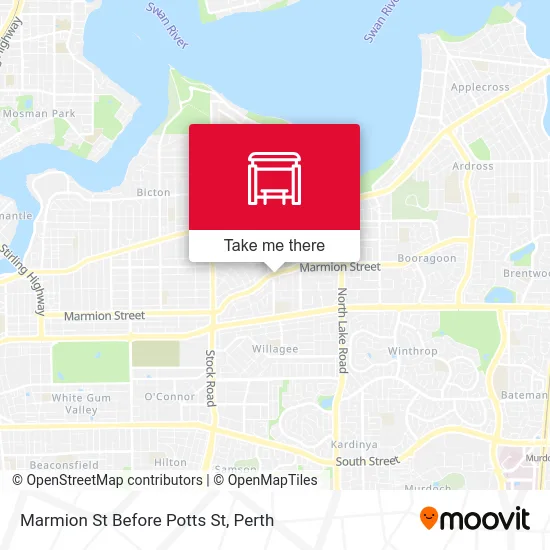 Mapa Marmion St Before Potts St