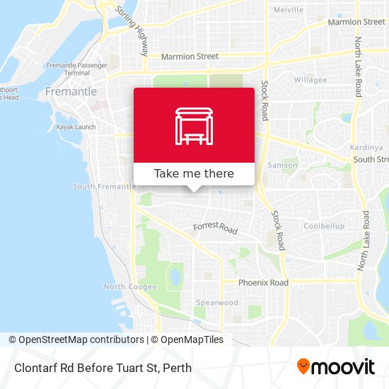 Clontarf Rd Before Tuart St map