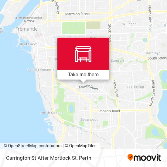 Mapa Carrington St After Mortlock St