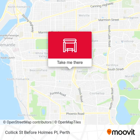 Mapa Collick St Before Holmes Pl