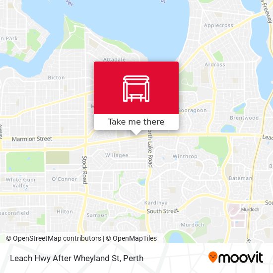 Leach Hwy After Wheyland St map