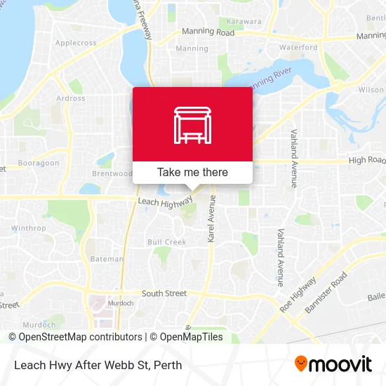 Mapa Leach Hwy After Webb St