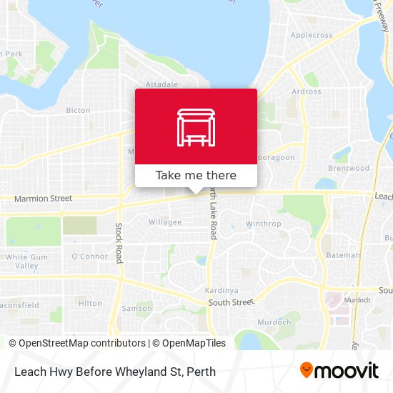 Leach Hwy Before Wheyland St map