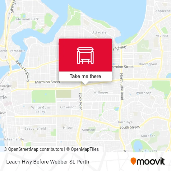 Mapa Leach Hwy Before Webber St