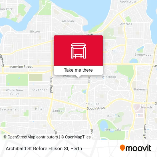 Mapa Archibald St Before Ellison St