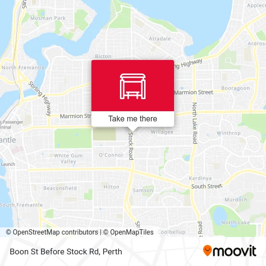 Mapa Boon St Before Stock Rd