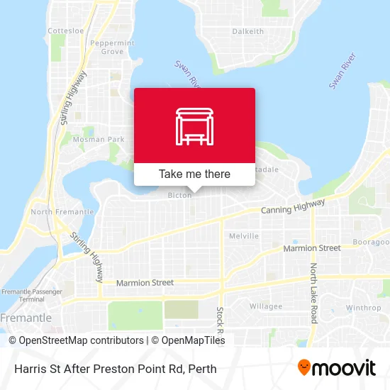 Mapa Harris St After Preston Point Rd