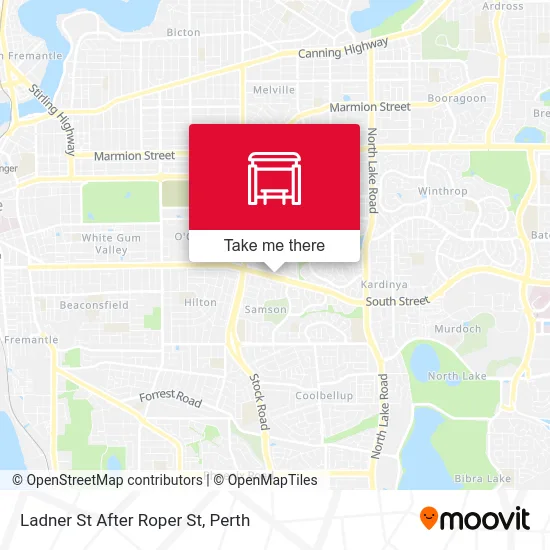 Mapa Ladner St After Roper St