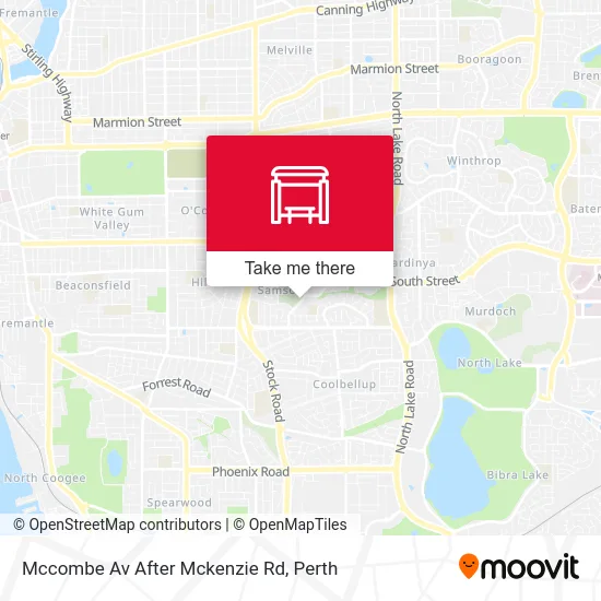 Mapa Mccombe Av After Mckenzie Rd