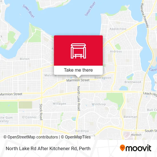 Mapa North Lake Rd After Kitchener Rd