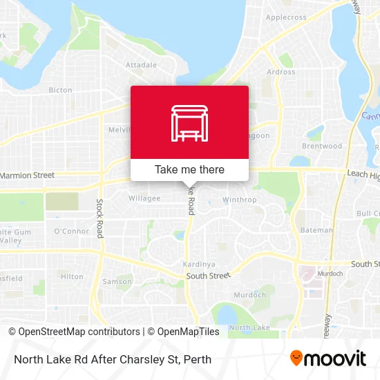 Mapa North Lake Rd After Charsley St