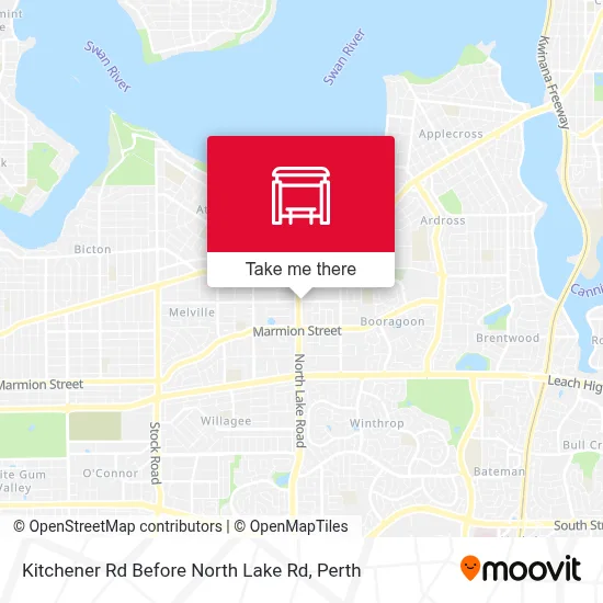 Mapa Kitchener Rd Before North Lake Rd