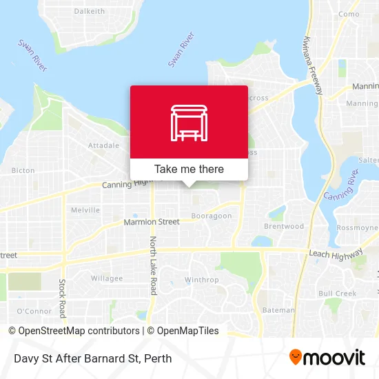 Mapa Davy St After Barnard St