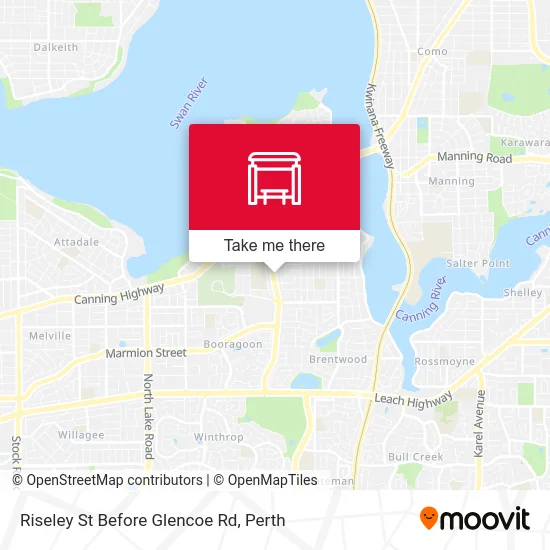 Mapa Riseley St Before Glencoe Rd