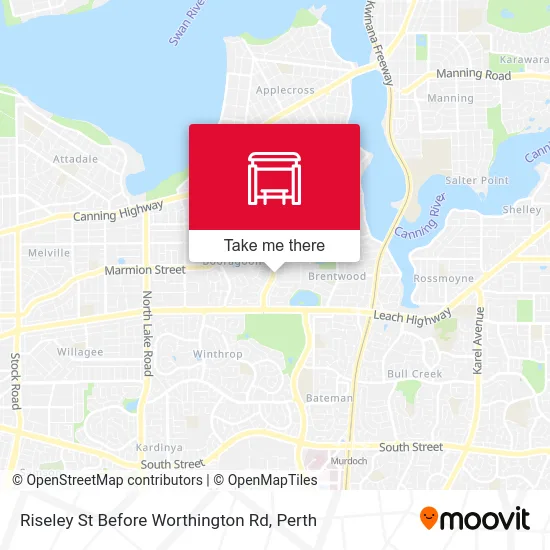 Mapa Riseley St Before Worthington Rd