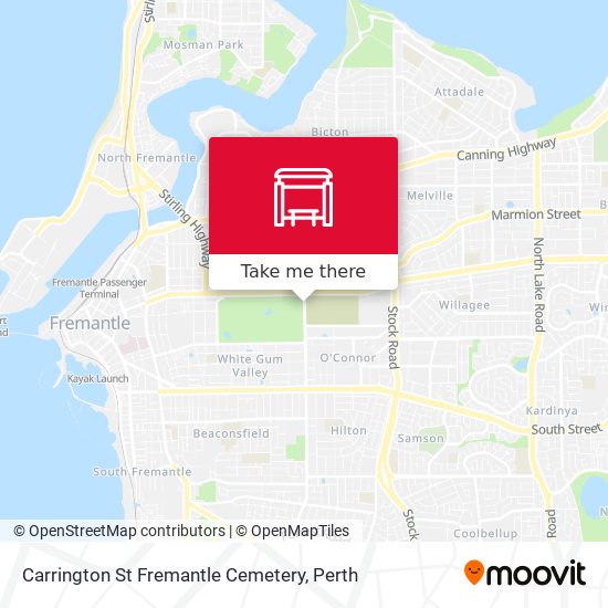 Carrington St Fremantle Cemetery map