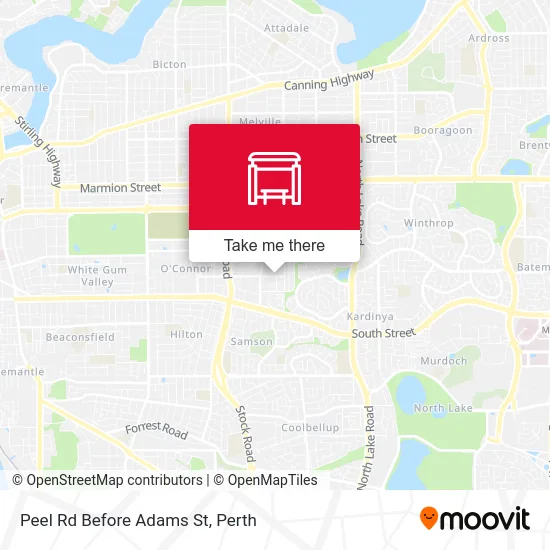 Mapa Peel Rd Before Adams St