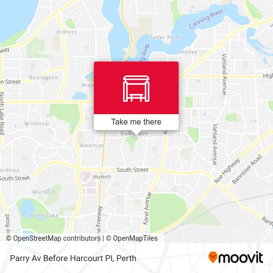 Mapa Parry Av Before Harcourt Pl