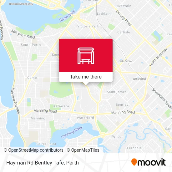 Mapa Hayman Rd Bentley Tafe