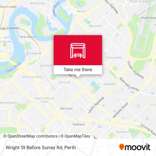 Mapa Wright St Before Surrey Rd