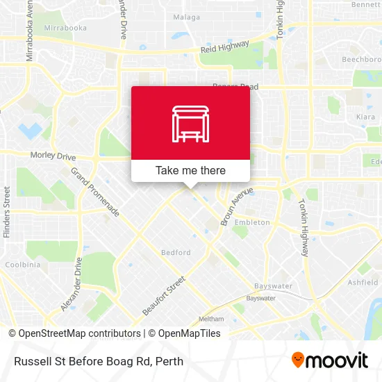 Mapa Russell St Before Boag Rd